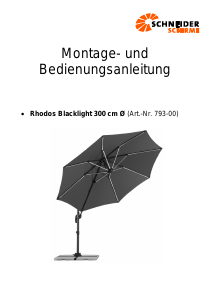 Bedienungsanleitung Schneider Rhodos Blacklight Sonnenschirm