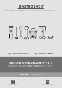 Handleiding Gastroback 40982 Design 5in1 Staafmixer