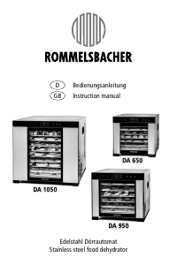 Handleiding Rommelsbacher DA 1050 Voedseldroger