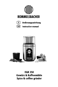 Handleiding Rommelsbacher EGK 250 Koffiemolen