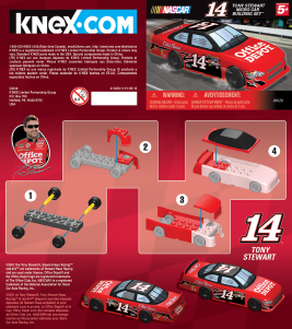 Manual K'nex set 36029 Nascar Tony Stewart micro car