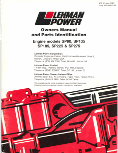 Handleiding Lehman Power SP275 Scheepsmotor