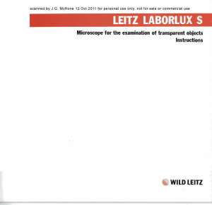 Handleiding Leitz Laborlux S Microscoop
