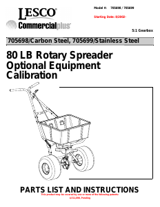 Manual Lesco 705698 Spreader