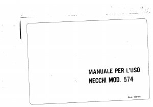 Manuale Necchi 574 Macchina per cucire