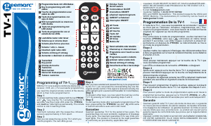 Mode d’emploi Geemarc TV-1 Télécommande
