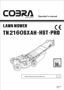 Manual Cobra TN2160SXAH-HST-PRO Lawn Mower