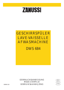 Handleiding Zanussi DWS 684 Vaatwasser