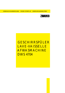 Handleiding Zanussi DWS 4704 Vaatwasser