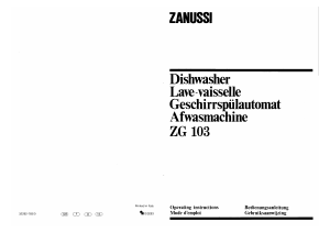 Bedienungsanleitung Zanussi ZG103 Geschirrspüler