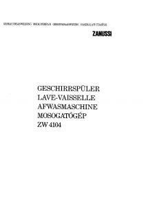 Handleiding Zanussi ZW4104 Vaatwasser
