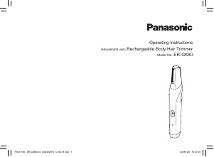 Bedienungsanleitung Panasonic ER-GK80 Bartschneider