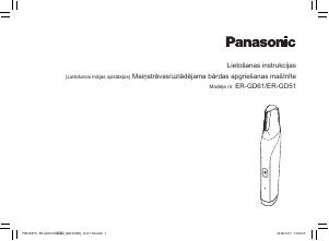 Rokasgrāmata Panasonic ER-GD61 Bārdas mašīna