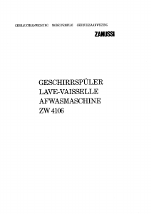 Handleiding Zanussi ZW4106 Vaatwasser