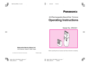 Bedienungsanleitung Panasonic ER2301 Bartschneider