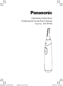 Mode d’emploi Panasonic ER-RP40 Coupe-sourcils