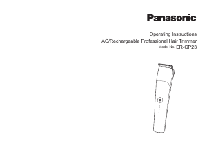 Handleiding Panasonic ER-GP23 Tondeuse