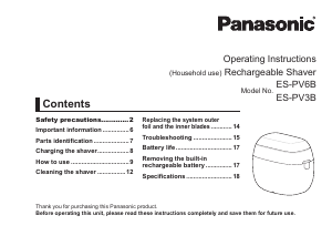 Handleiding Panasonic ES-PV6B Scheerapparaat