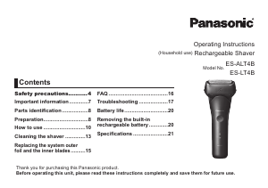 Handleiding Panasonic ES-ALT4B Scheerapparaat