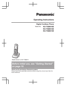 Manual Panasonic KX-TGB610E Wireless Phone