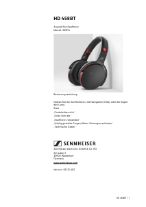 Bedienungsanleitung Sennheiser HS 458BT Kopfhörer
