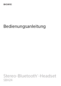 Bedienungsanleitung Sony SBH24 Headset