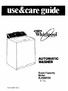 Manual Whirlpool 3LA5801XX Washing Machine