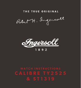 Руководство Ingersoll I02102 Наручные часы