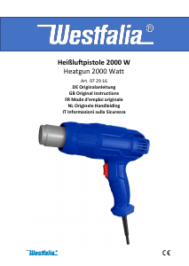 Mode d’emploi Westfalia 97 29 16 Décapeur thermique