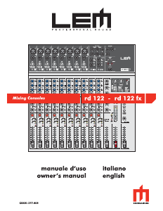 Manuale LEM rd 122 fx Pannello di missaggio