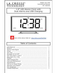 Handleiding La Crosse 617-249 Klok