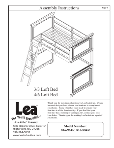 Mode d’emploi Lea 816-964R Structure lit mezzanine