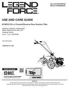 Handleiding Legend Force LF20212RTG2 Cultivator