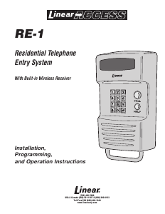 Handleiding Linear RE-1 Intercomsysteem
