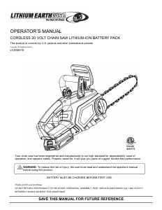 Handleiding Lithium Earthwise LCS32010 Kettingzaag
