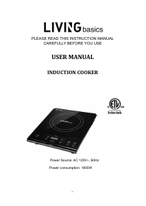 Handleiding Living Basics LB-IC-16D3 Kookplaat