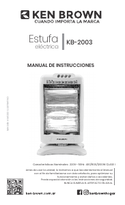 Manual de uso Ken Brown KB-2003 Calefactor
