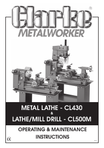 Handleiding Clarke CL 500M Draaibank