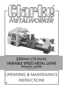 Handleiding Clarke CL 250M Draaibank
