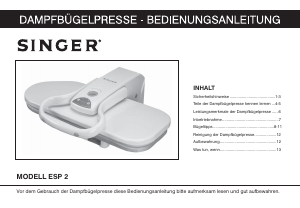 Bedienungsanleitung Singer ESP 2 Bügelsystem