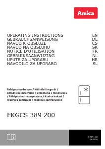 Handleiding Amica EKGCS 389 200 Koel-vries combinatie