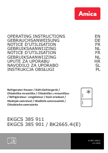 Manuál Amica EKGCS 385 911 Lednice s mrazákem