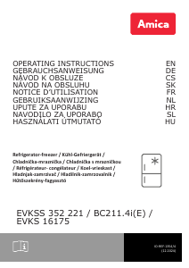 Handleiding Amica EVKSS 352 221 Koelkast