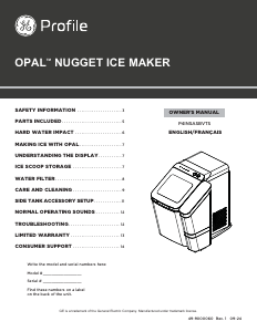 Mode d’emploi GE P4INSASBVTS Opal Machine à glaçons