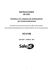 Manual de uso Saivod VS1210B Vinoteca