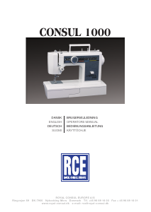 Bedienungsanleitung RCE Consul 1000 Nähmaschine