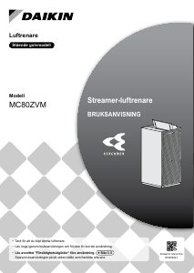 Bruksanvisning Daikin MC80ZVM Luftrenare