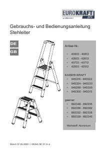 Manual Eurokraft 40809 Ladder