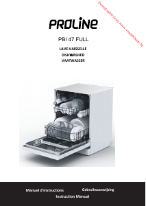 Manual Proline PBI 47 FULL Dishwasher