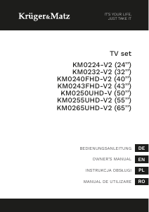 Instrukcja Krüger and Matz KM0265UHD-V2 Telewizor LED
